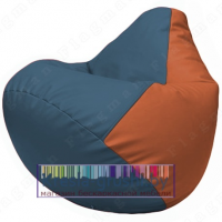 Бескаркасное кресло мешок Груша Г2.3-0323 (синий, оранжевый)
